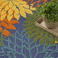 thumbnail image 3 of Nourison Aloha Indoor/Outdoor Navy Multicolor 7’10” x Round Area Rug (8 Round), 3 of 9