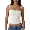 thumbnail image 2 of Delayuji Womens Camasole Tops Skinny Solid Color Adjustable Strap Halter Camisole Top Loungewear Crop Top Tank Top Basic Layer, 2 of 4
