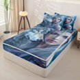 thumbnail image 2 of Manfei Magical Lady Zipper Twin Comforter Sets with Fitted Sheet and 2 Pillowcases,Wild Wolf Zipper Bedding Set,Gray,Reversible,4pcs, 2 of 8