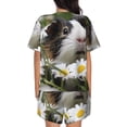 thumbnail image 6 of Fotbe Daisy Guinea Pig Print Pajama Set for Women 2 Piece Loungewear Short Sleeve Tops and Shorts Set Soft Sleepwear-Small, 6 of 7