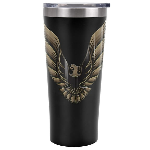 Pontiac Official Firebird Flames 20 oz Travel Tumbler, Stainless Steel, Vacuum Insulated with Leak Resistant Slide-Lock Lid