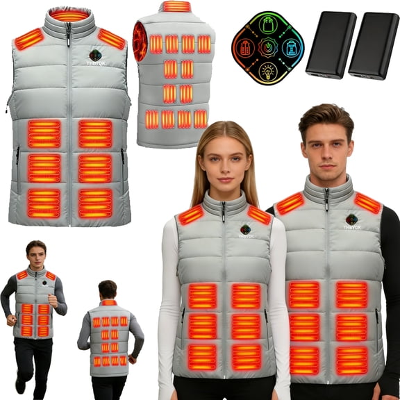 Heated Vest,Heated Vest for Men and Women,21 Heated Zones,5 in 1 Smart Controller, ith 40000mAH 7.4V Battery Pack,Suitable for camping, skiing, hiking,and other outdoor activities.