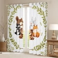 thumbnail image 2 of Castle Fairy Kids Children Rabbit Fox Bear Curtains Pack of 2 (42x84 Each),Kawaii Jungle Animal Curtains Blackout,Tree Leaves Bedroom Curtains,Microfiber Bedroom Decor, 2 of 6