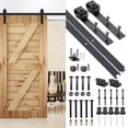 thumbnail image 1 of Yescom 6.6 FT Black Carbon Steel Sliding Barn Wood Door Hardware Track Roller Kit Set Yescom Modern, 1 of 9