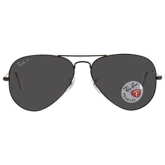 Ray Ban Aviator Total Black Polarized Black Classic Unisex Sunglasses RB3025 002/48 58