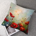 thumbnail image 7 of BANET  Spring Flower Decorative Pillow Covers, Crimson Red Poppy Primitive Nature Retro Seeds Spring Double Sided Throw Pillow Covers Sofa Cushion Cover Square(Set of 2) 22x22in, 7 of 7