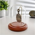 thumbnail image 2 of Plymor 3" x 4" Watch Glass Display Dome Cloche (Walnut MDF Base & Brass Wire), 2 of 2