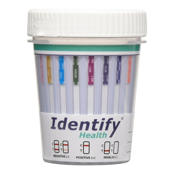 Identify Health 13 Panel Drug Test Cup - 25 Pack - CLIA Waived Instant Urine Drug Test Kit