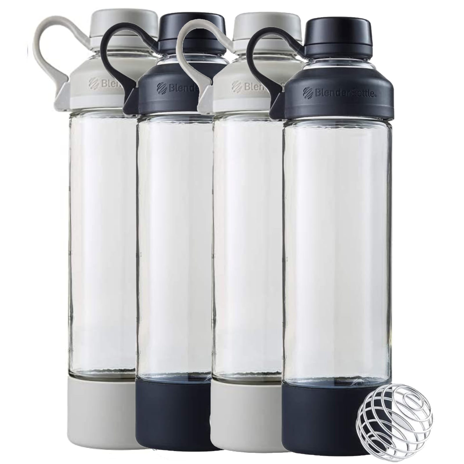 BlenderBottle Mantra Glass Shaker Bottle for Protein Mixes, 20-Ounce,  Pebble Grey