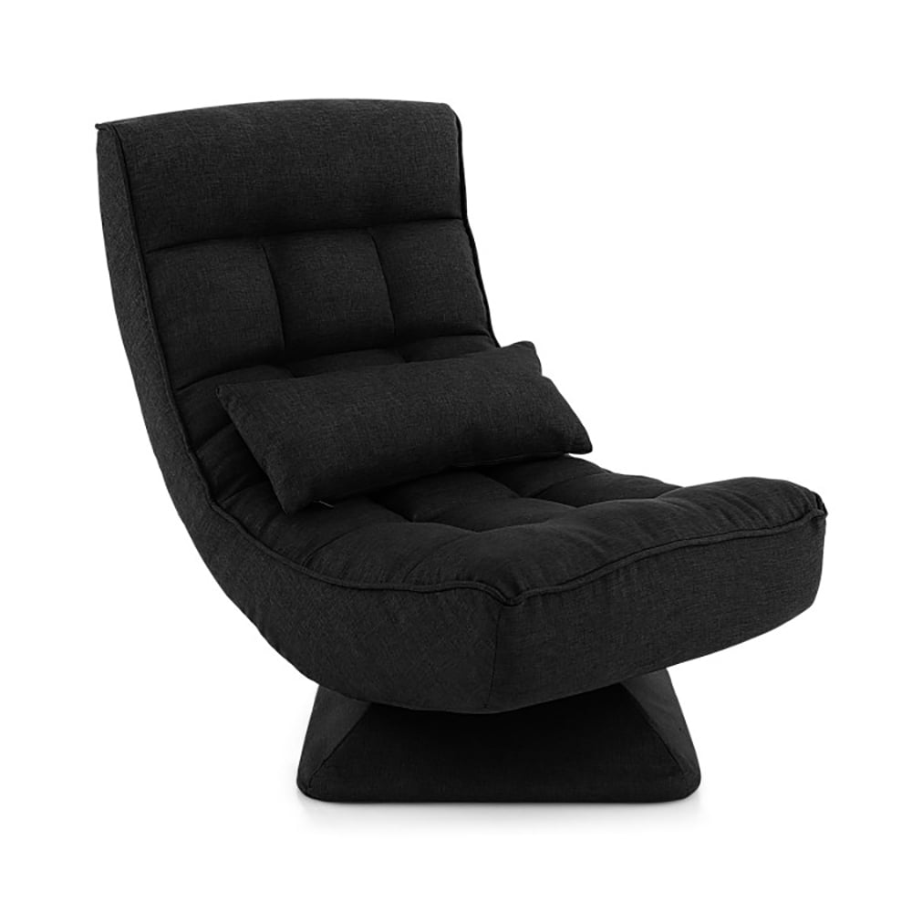 Finihen Swivel Floor Chair, 5-Level Adjustable 360Â° Swivel Floor Chair with Massage Pillow, Recliner Chair for Relaxing Reading Gaming TV Watching, Black