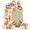 Beige, Warm Linen, Sage Green, Muted Orange, variant on Green Orange Pumpkin Arch Backdrop Cover 6.6Ft, Wedding Arch Covers Stretchy Backdrop, Fall Thanksgiving Botanical Cartoon Fitted 2 Sided Arched Photo Background for Birthday Party Decorations