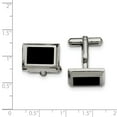 thumbnail image 2 of Stainless Steel Black-plated Cuff Links - Measures 15x18mm Wide, 2 of 2