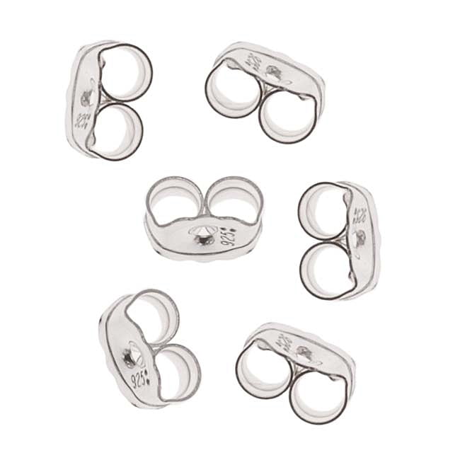 Silver by Beadaholique 5mm Beadaholique 12-Piece Sterling Earring Backs