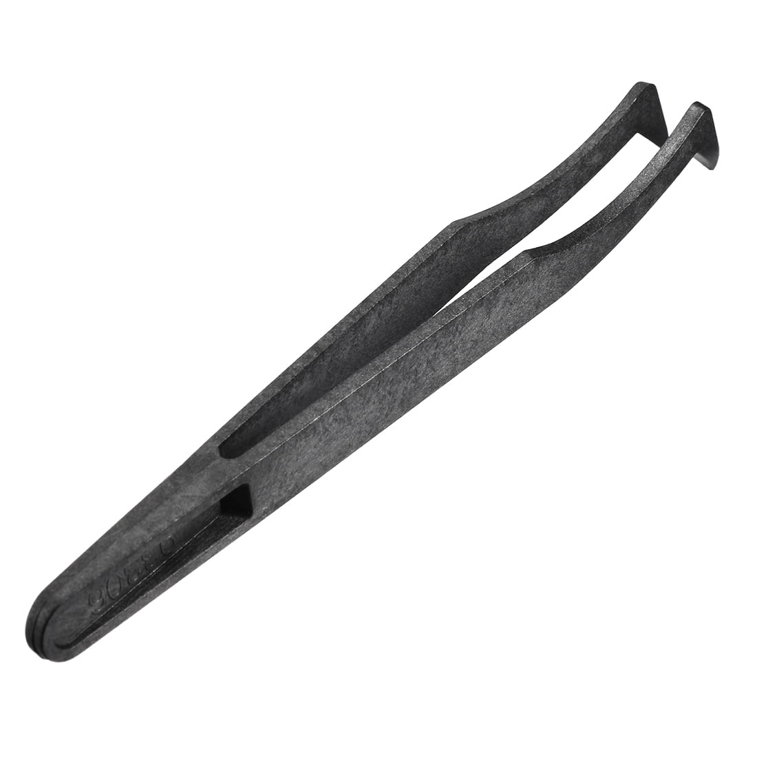 Black Plastic Curved Tip Antistatic Tweezers 4.7 Inch Length 1pcs