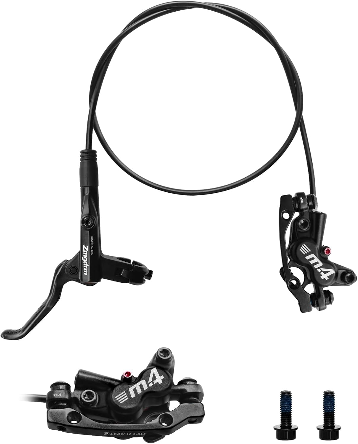 ZTZ 4-Piston Mountain Bike Hydraulic Brake Set, Front 850mm and