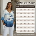 thumbnail image 7 of Xoenoiee Blue Fish Flower Print Cotton Button Down Shirts for Women Business Casual Linen Tops 3/4 Sleeve Work Blouses Spring Outfit, XL, 7 of 7