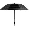 thumbnail image 1 of ZOUSSIQI Travel Umbrella, Mini Folding Compact Umbrella Portable Umbrella Tri Fold 8 Ribs Rain Sun Dual Use Windproof Foldable Plaid Pattern Umbrella for Outdoor Travel CA919-33846, 1 of 9