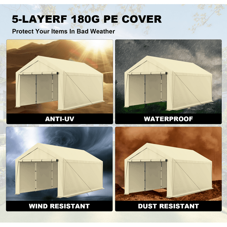 ☆ Creative Garage　SeaSide 20x20 Metal Carport from $4,550.00 [Boxed-Eave Roof]