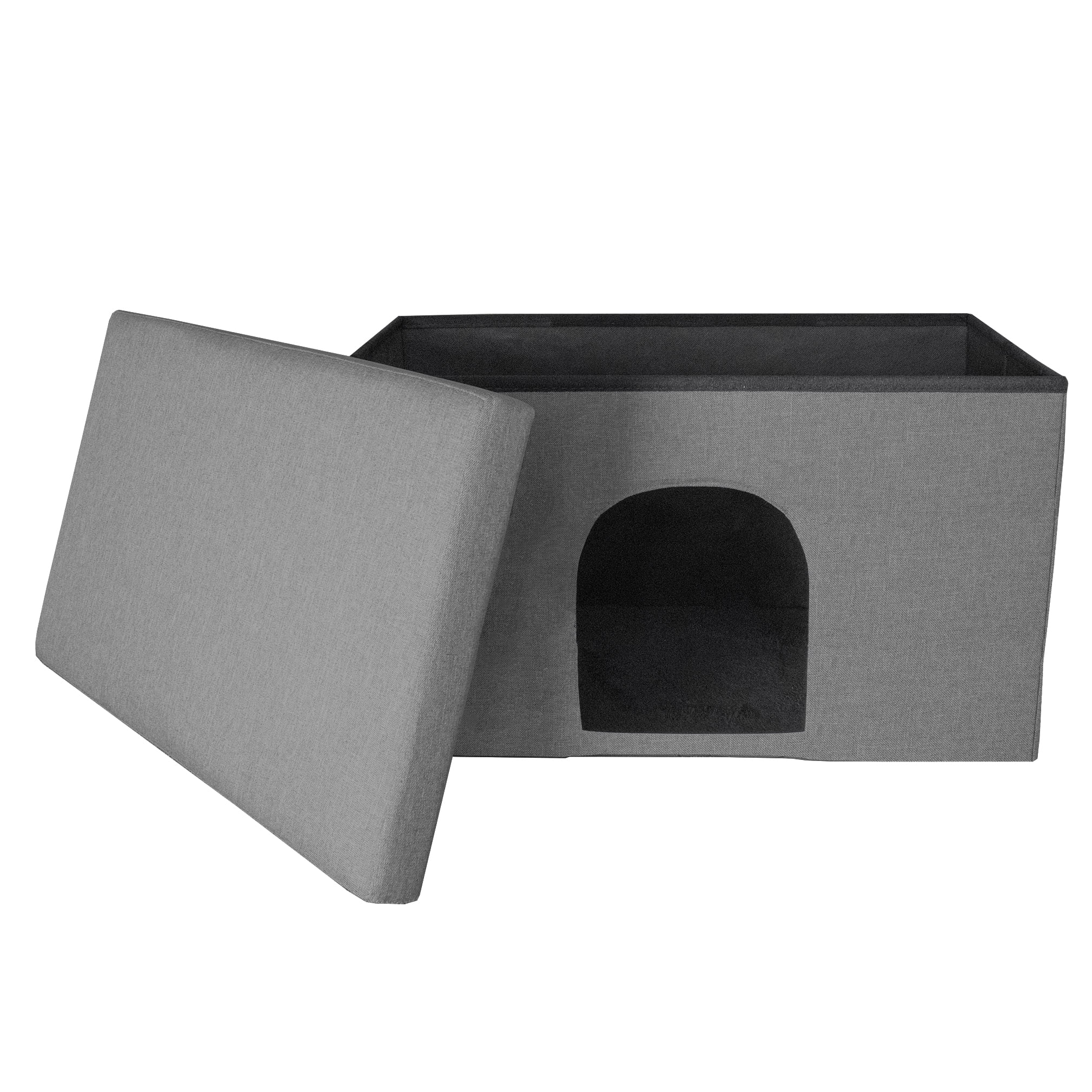 FurHaven Pet Products Large Pet House Ottoman for Dogs & Cats - Stormy Gray