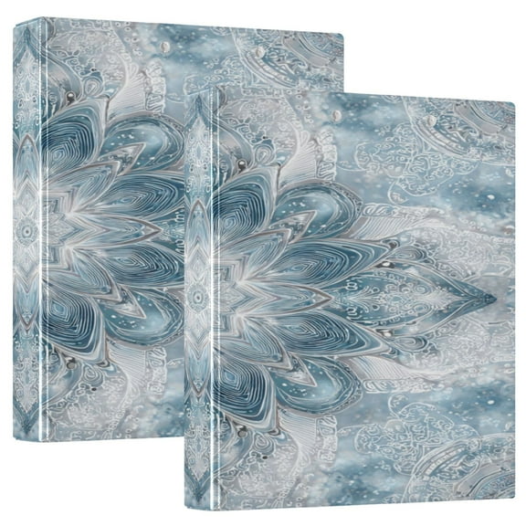 3 Ring Binder 1.5 inch Round Rings with Interior Pockets Binders Organizer Office School 2Pack High Brightness Light Green Design