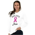 thumbnail image 3 of Hope Faith love Breast Cancer Ribbon Women Plus Size Long Sleeve Graphic Tee Brisco Brands 3X, 3 of 5