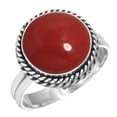 thumbnail image 1 of 925 Silver Ring For Women - Girls Red Stone Stone Silver Ring Size 5.5 October Birthstone Hand Made Silver Ring Size 5.5 Gift For Mother On Friendship Day 925 Gemstone Silver Jewelry, 1 of 5