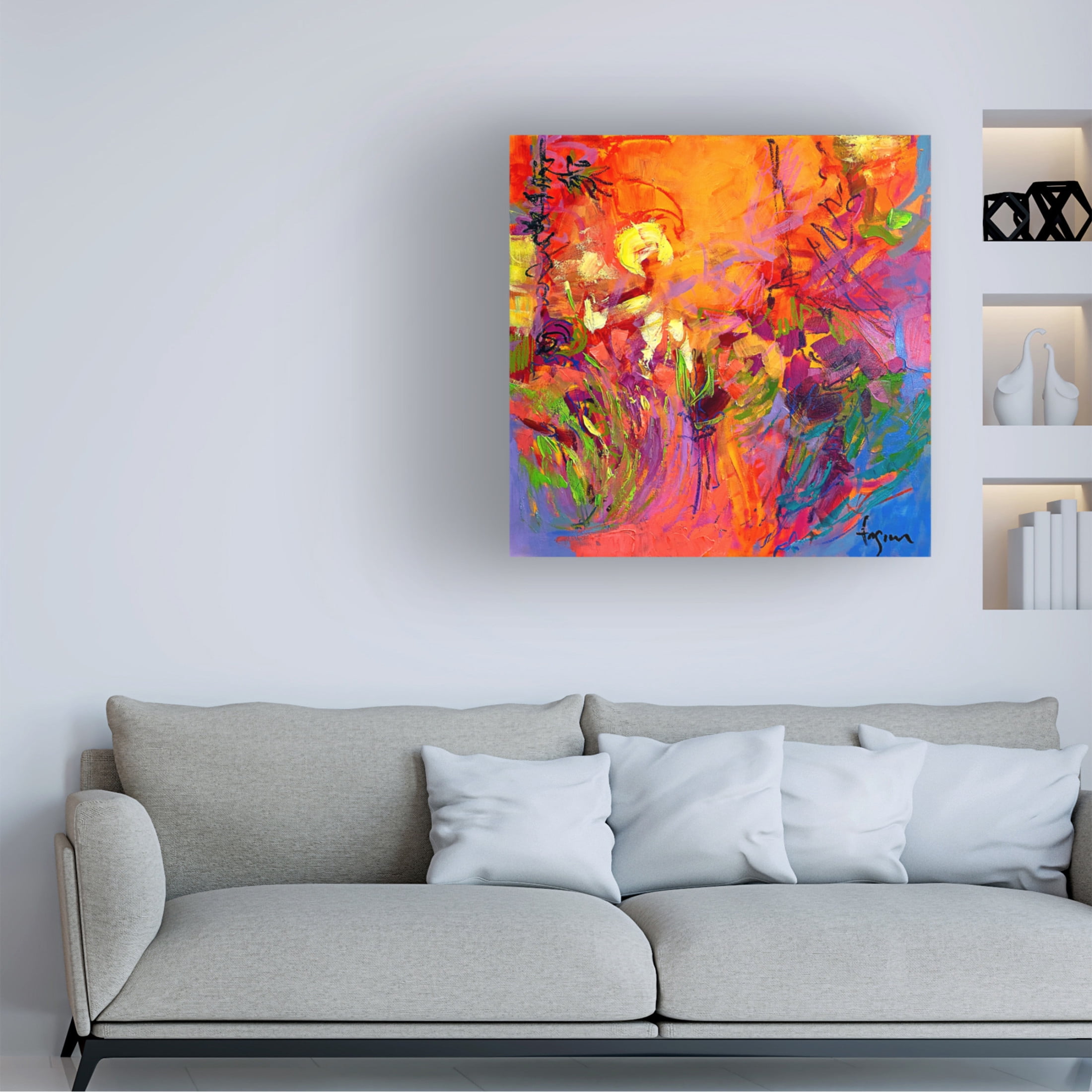 Canvas Wall Art - Dorothy Fagan 'Emblaze Me' Wall Art for Living Room, Bedroom, or Office Décor by Trademark Fine Art - 18 x 18 Inches