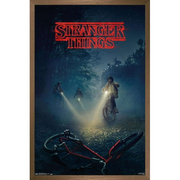 Netflix Stranger Things - Bikes Wall Poster, 14.725" x 22.375", Framed