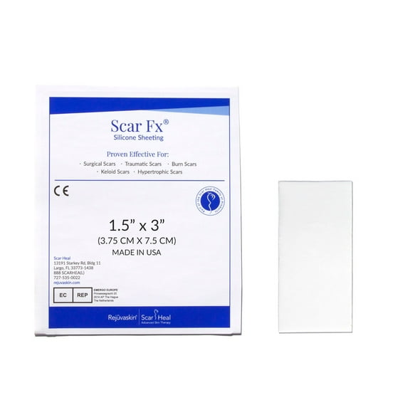 Rejuvaskin Scar Fx® Silicone Scar Sheet - 1.5" x 3" - Healthcare Grade Silicone
