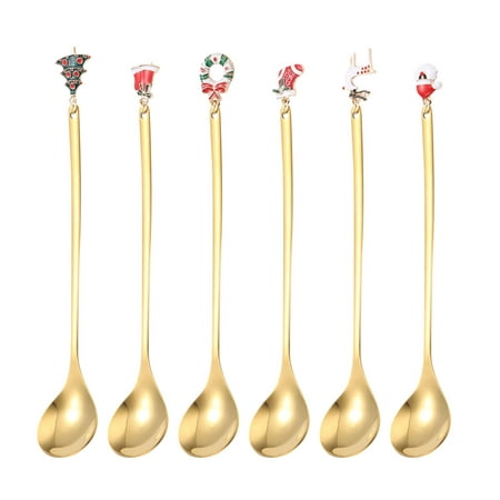 

Christmas Clearance! Feltree 6pcs Christmas Stainless Steel Spoon Fork Coffee Stirring Spoons Dessert Forks Christmas Gifts Box Set Ornaments Decor