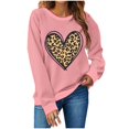 thumbnail image 1 of T-shirt de la Saint-Valentin pour Femmes 2024, Chandails à Col Rond, T-Shirts Décontractés avec Cœur, T-Shirts Graphiques Amples à Manches Longues, Chandails à Enfiler, Hauts Mode pour les Fêtes, T-Shirt, 1 of 4