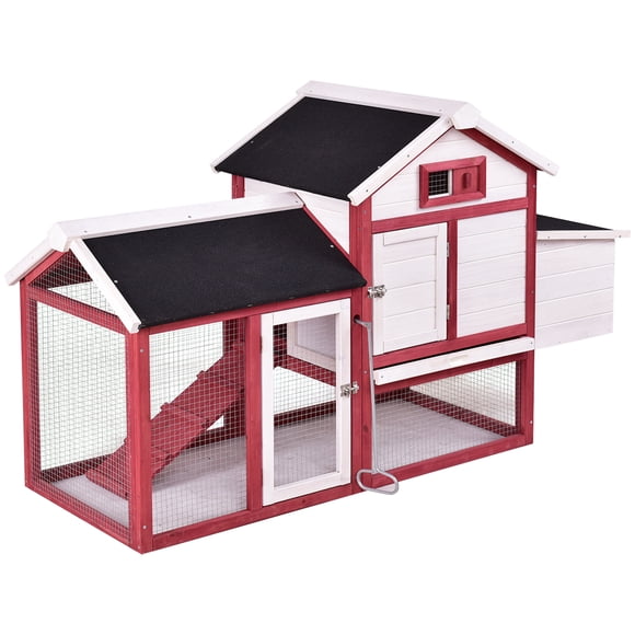 Costway Large Outdoor Chicken House with Run Box Garden Backyard Bunny Rabbit Hen Cage