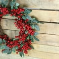 thumbnail image 6 of Northlight 18" Unlit Red Berries and Two-Tone Green Leaves Artificial Christmas Wreath, 6 of 6