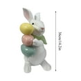 thumbnail image 2 of Easter Decor Bunny Figurine 14.2in for Tabletop Display, Resin Easter Decoration for Spring Home Shelf Mantel Scene, 2 of 6