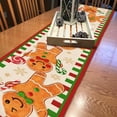 thumbnail image 5 of Christmas Gingerbread Man Table Runner, Green Red Xmas Santa Snowflake Home Kitchen Decor, Winter Holiday Candy Vintage Burlap Dining Decoration Indoor Outdoor Party Supply 13 x 120 Inches, 5 of 6