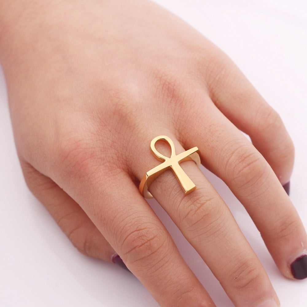 Nile cross key ring never fades stainless steel ring
