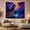 Iridescent Wolf, variant on Mountain Lake Wolf with Standing Profile Side Perched, Mystical Fantasy for Space Lovers, Galaxy Room Decor, Housewarming Gift, Tapestry Wall Hanging for Bedroom and Dorm