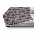 thumbnail image 3 of Cars Soft Flannel Fleece Throw Blanket, Vintage Red Vehicles Retro Sports Cars from Sixties Fifties Driving Speeding, Cozy Plush for Indoor and Outdoor Use, 60" x 80", Pink Slate Blue, by Ambesonne, 3 of 6