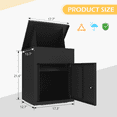 thumbnail image 2 of AECOJOY Package Delivery Boxes for Outside Parcel Drop Box Outdoor Storage Box Wall Mounted Express Mail Package Delivery Box 13.7" x 17.7" x 21.6" Black, 2 of 8