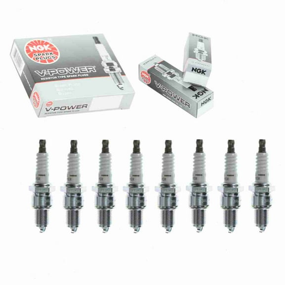 8 pc NGK V-Power Spark Plugs compatible with Dodge W150 5.2L 5.9L V8 1977-1991
