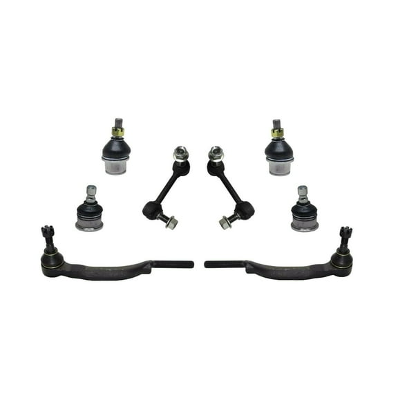 8 Pc Front Upper and Lower Ball Joints Sway Bar Links Outer Tie Rod Ends Suspension Kit Fits Passenger Driver Side Fits select: 2004-2007 CHEVROLET TRAILBLAZER, 2004-2007 GMC ENVOY