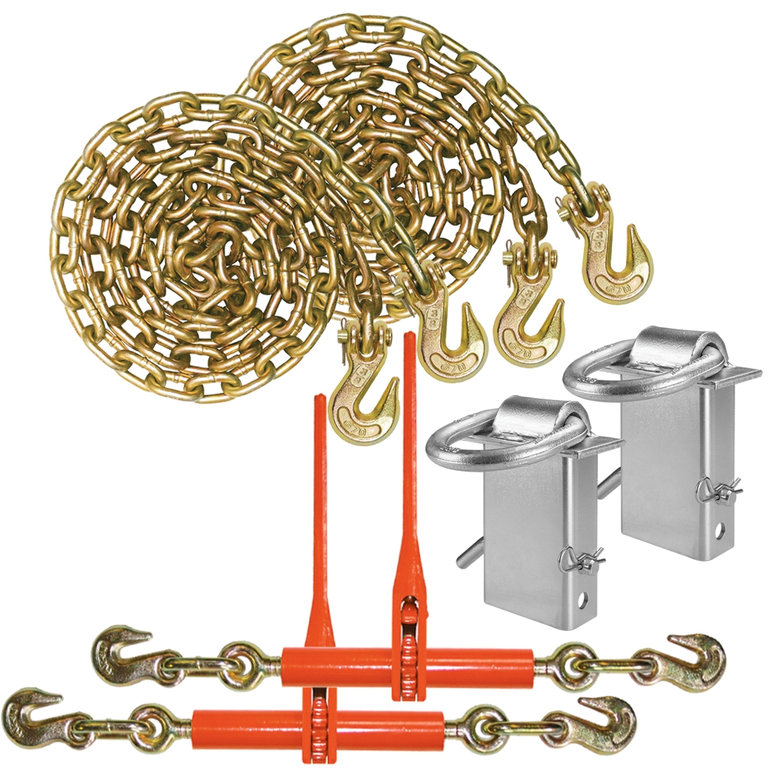 VULCAN Binder Chain, Load Binder, and D Ring Kit Grade 70 3/8 Inch