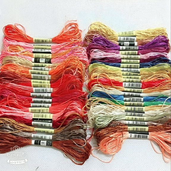 AUQ 10/20/30/50/100/500 skeins Silk Embroider Embroidery Thread Silk Floss Handmade Embroidery Cross Stitch Threads - (Color: 30 Skeins)