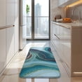 thumbnail image 4 of Blue Marble Gold Wave Pattern Kitchen Rug Mat,Kitchen Runner Rugs Non Skid Washable,Decorative Kitchen Floor Mats for Kitchen,Sink,Laundry,17"x47.2", 4 of 7