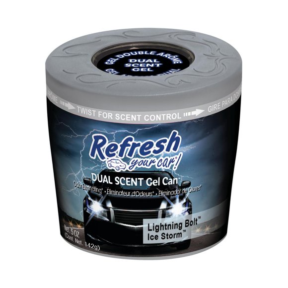 Refresh Your Car! Gel Can (Lightning Bolt/Ice Storm Scent, 5 oz), Gel Can (Lightning Bolt/Ice Storm Scent 5 oz)