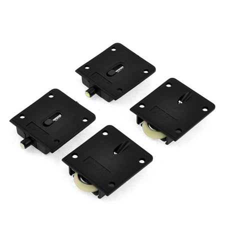 

Uxcell 2 Pair Black Plastic Plate 23mm Dia Wheel Sliding Door Roller for Wardrobe