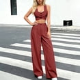 thumbnail image 5 of Women's 2 Piece Sleeveless V Neck Button Down Blazer and Pants Summer Elegant Work Business Office Suit Set, 5 of 7