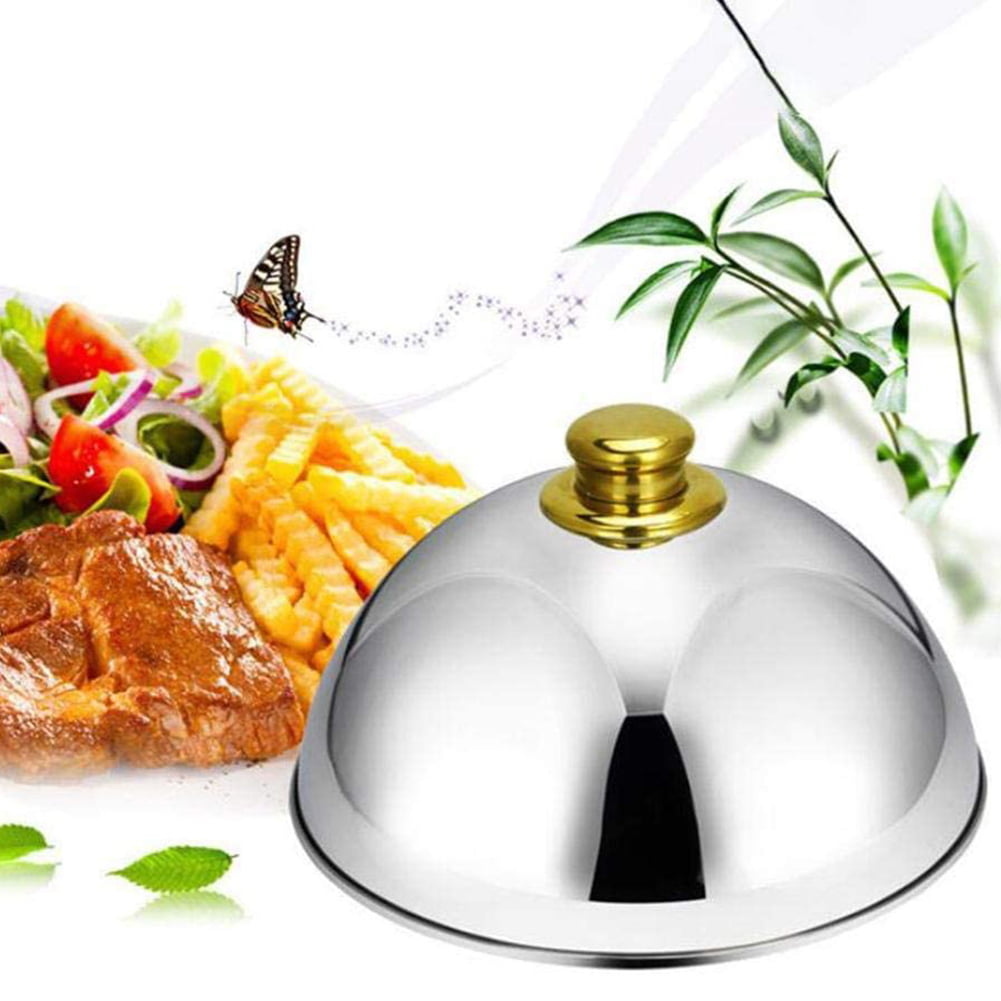 Cloche food cover Dome serving Elegant Stainless steel serving plate with lid 