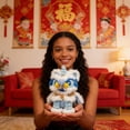 thumbnail image 2 of Chinese New Year Lion Dance Figurine - Blue - Fresh Desktop Ornament for Luck, Fortune & Modern Home Decor (20cm), 2 of 5