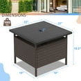 thumbnail image 2 of Gymax Table d'Appoint Carré en Rotin pour Patio 22 Pieds' Table de Bout de Jardin Bistro Support de Parasol avec Trou, 2 of 10